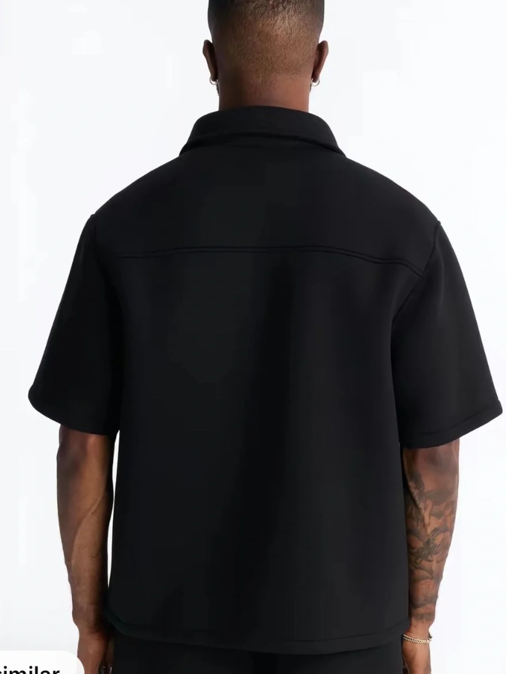 Relaxed Arclight Interlock Short Sleeve Shirt and Shorts set - Black